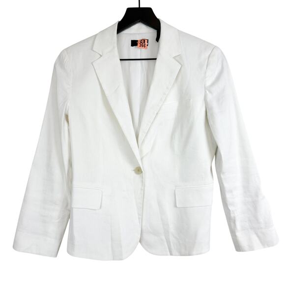 Theory Boxy Blazer in Good Linen White N0303103 $425 - 4 - Picture 1 of 9